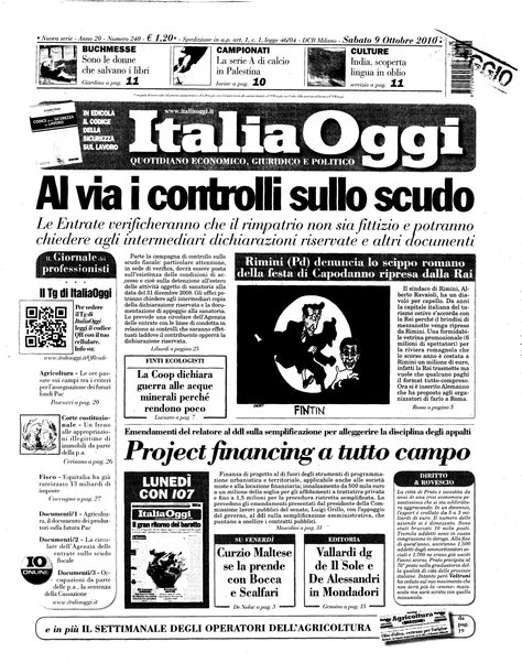 Italia oggi : quotidiano di economia finanza e politica